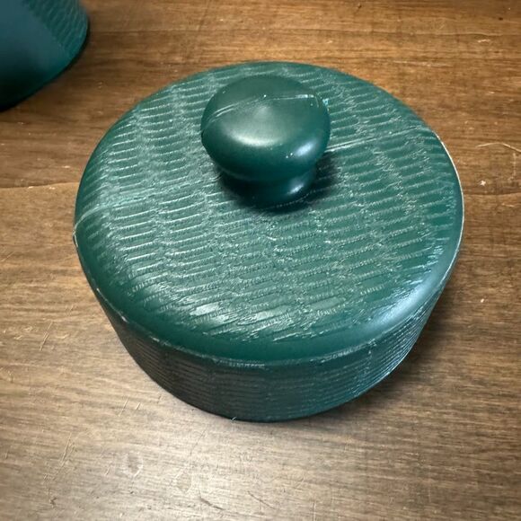 Vtg Breamco Blow Mold Rose w Faux Wicker Toilet Paper Holder Hunter Green - Picture 9 of 10